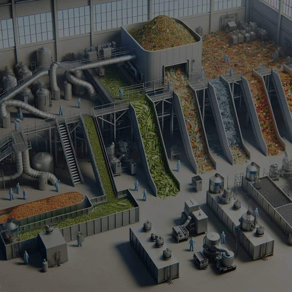 Quelle est la méthode la plus efficace pour convertir des déchets alimentaires en biocarburant dans une usine de traitement ?